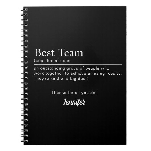 Beste Team Corporate Personeel Waardering Medewerk Notitieboek (Voorkant)