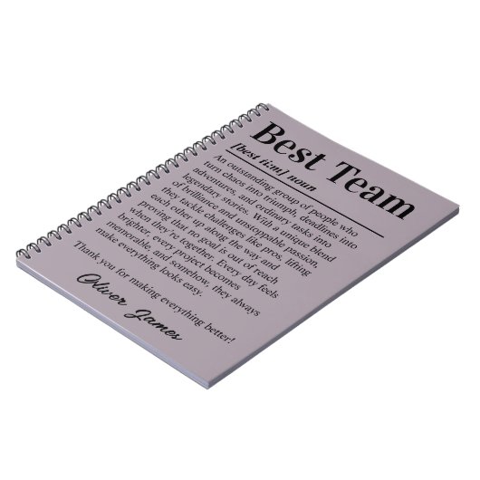Beste Team Definition Custom Employee Appreciation Notitieboek (Linkerzijde)