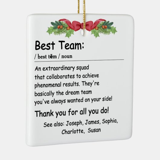 Beste Team Definition werknemer waardering Custom Keramisch Ornament (Rechts)