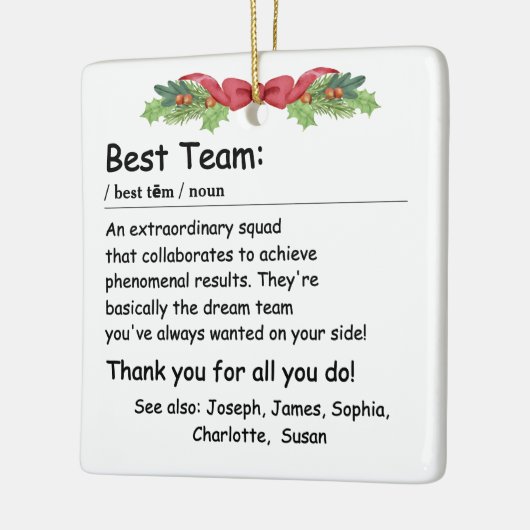 Beste Team Definition werknemer waardering Custom Keramisch Ornament (Links)