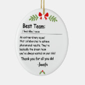 Beste Team Definition werknemer waardering Custom Keramisch Ornament (Rechts)