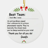 Beste Team Definition werknemer waardering Custom Keramisch Ornament (Voorkant)
