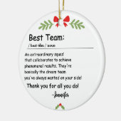 Beste Team Definition werknemer waardering Custom Keramisch Ornament (Links)