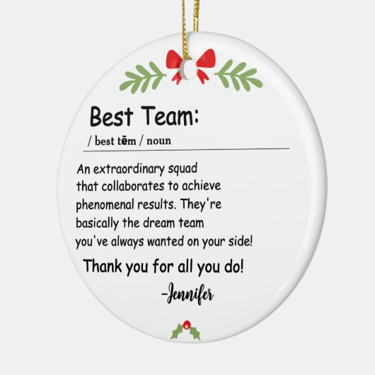 Beste Team Definition werknemer waardering Custom Keramisch Ornament (Links)