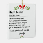 Beste Team Definition werknemer waardering Custom Keramisch Ornament (Rechts)
