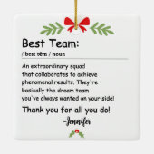 Beste Team Definition werknemer waardering Custom Keramisch Ornament (Achterkant)