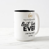 Beste team ooit | Aangepaste naam en Logo Tweekleurige Koffiemok (Voorkant rechts)