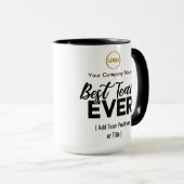 Beste team ooit | Aangepaste naam en Logo Tweekleurige Koffiemok (Voorkant rechts)