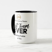 Beste team ooit | Aangepaste naam en Logo Tweekleurige Koffiemok (Voorkant links)