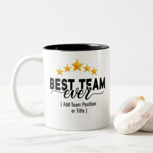 Beste Team Ooit   Aangepaste Naam of Functie Tweek Tweekleurige Koffiemok