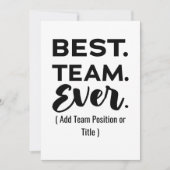 Beste team ooit, aangepaste naam of taak (Voorkant)