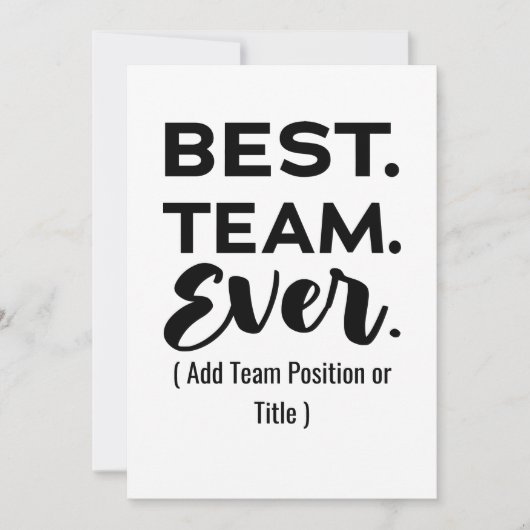 Beste team ooit, aangepaste naam of taak (Voorkant)
