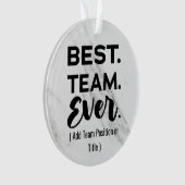 Beste team ooit, aangepaste naam of taak ornament (voorkant)
