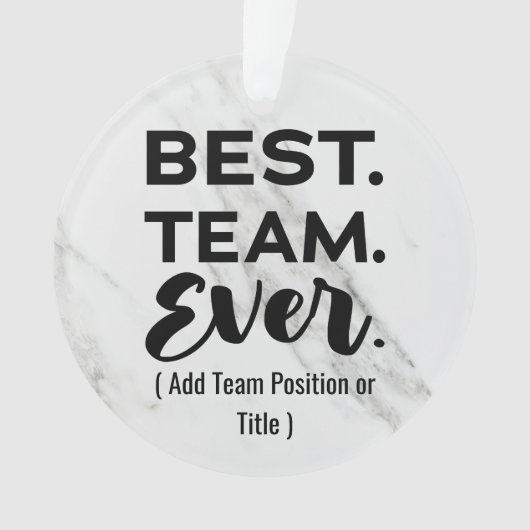 Beste team ooit, aangepaste naam of taak ornament (voorkant)