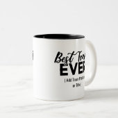 Beste team ooit | Aangepaste naam of taak Tweekleurige Koffiemok (Voorkant rechts)