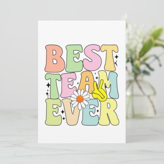 Beste team ooit bedankkaart (Staand voorkant)