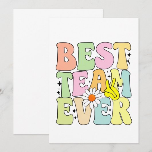 Beste team ooit bedankkaart (Voorkant / Achterkant)