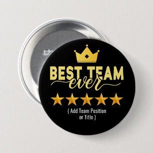 Beste team ooit Custom Black & Gold Ronde Button 7,6 Cm