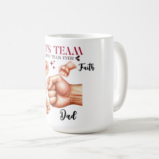 Beste team ooit: een Vadersprijs, Gepersonaliseerd Koffiemok (Voorkant rechts)