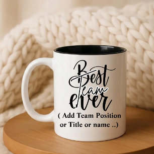 Beste Team Ooit Geschenk met aangepaste naam Tweekleurige Koffiemok