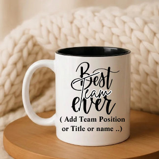 Beste Team Ooit | Geschenk met aangepaste naam Tweekleurige Koffiemok