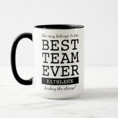 Beste Team Ooit Mok Met Eigen Naam, Collega Cadeau (Links)