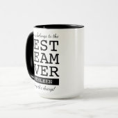 Beste Team Ooit Mok Met Eigen Naam, Collega Cadeau (Voorkant links)