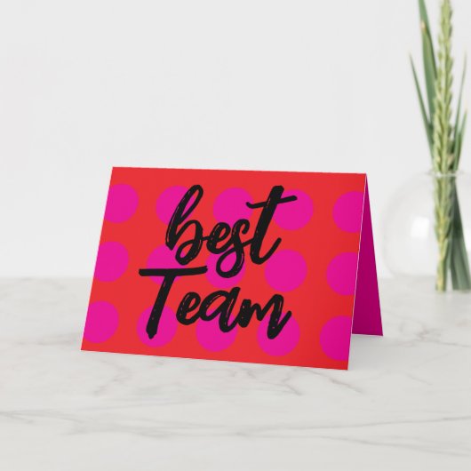 "Beste Team" Waardering Kaart voor Collega's (Voorkant)