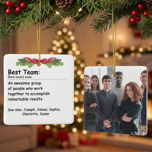 Beste Teamdefinitie Aangepaste Foto Keramisch Ornament
