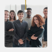 Beste Teamdefinitie Aangepaste Foto Kerstmis Keramisch Ornament (Achterkant)