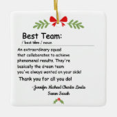 Beste Teamdefinitie Aangepaste Foto Kerstmis Keramisch Ornament (Voorkant)