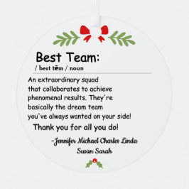 Beste teamdefinitie Werknemer waardering Maatwerk Metalen Ornament