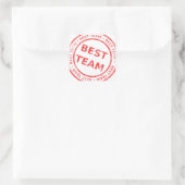 Beste teamstempel - prijs, eerst, kampioen, trofee vierkante sticker (Tas)