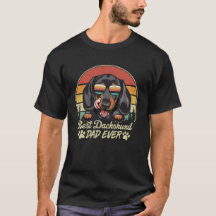 Beste teckel papa ooit  retro hondenvaders t-shirt