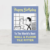 Beste Tegel ter wereld Fitter Happy Birthday Kaart (Voorkant)