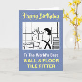 Beste Tegel ter wereld Fitter Happy Birthday Kaart (Gele Bloem)