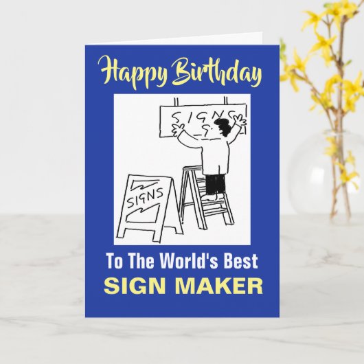 Beste Teken Schrijver of Teken Maker Kaart (Gele Bloem)