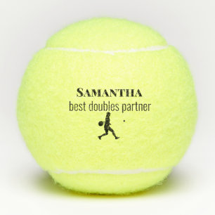 Beste Tennis Dubbel Partner Naam Silhouette Tennisballen