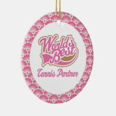 Beste Tennis Partner Gift Ornament van de Wereld (Rechts)
