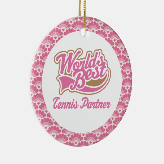 Beste Tennis Partner Gift Ornament van de Wereld (Rechts)