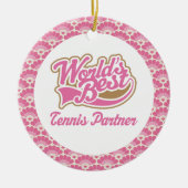 Beste Tennis Partner Gift Ornament van de Wereld (Voorkant)