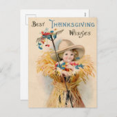 Beste Thanksgiving wenst  kind Feestdagenkaart (Voorkant / Achterkant)