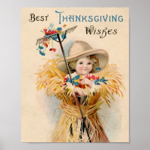 Beste Thanksgiving wenst  kind Poster