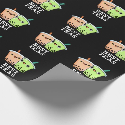 Beste Theeën Grappige Beste Vrienden Boba Thee Sto Cadeaupapier (Hoek)