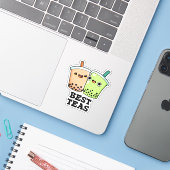 Beste Thees Grappige Besties Boba Theepin Sticker (Laptop met iPhone)