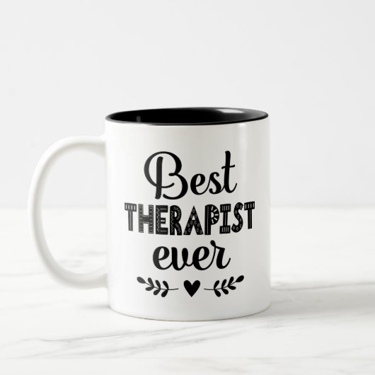 Beste Therapist Ever Tweekleurige Koffiemok (Links)