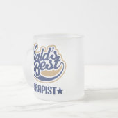 Beste therapist in de wereld matglas koffiemok (Voorkant links)