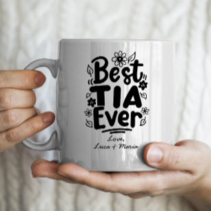 "Beste Tia Ooit" met gepersonaliseerde namen Tante Koffiemok