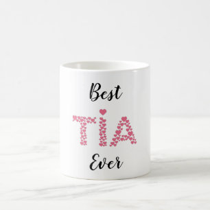 Beste Tia Ooit Roze Harten Schattige Gepersonalise Koffiemok