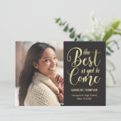 Beste Toekomst BEWERKBARE KLEUR Afstudeer Uitnodig Aankondiging (Staand voorkant)